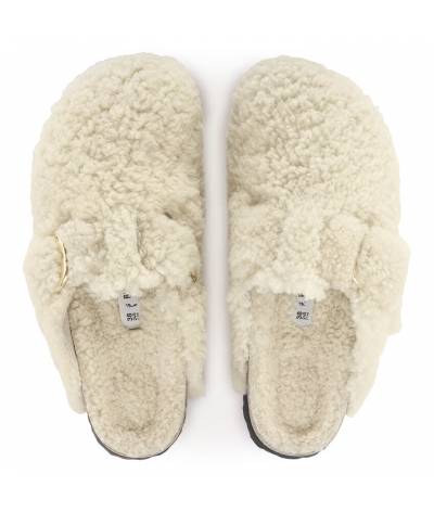 Zueco Birkenstock Boston 1025664 teddy eggshell