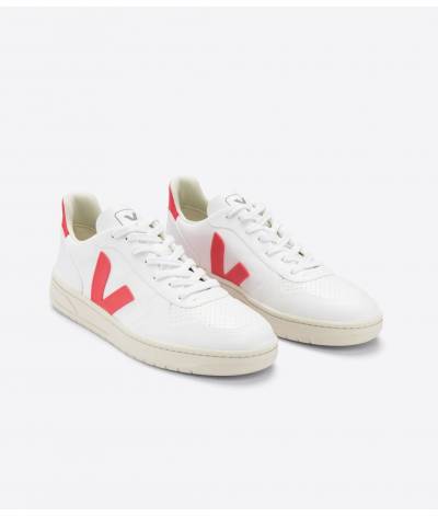 Zapatilla v-10 veja blanca rosa fluor