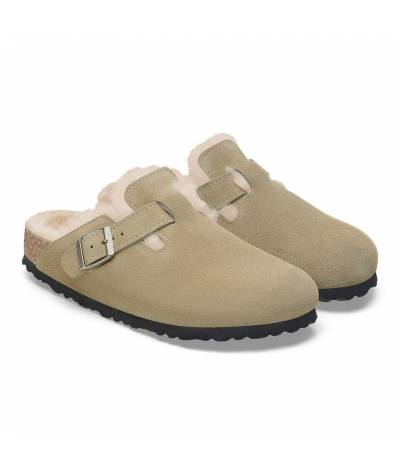 Zueco Birkenstock boston shearling taupe 1028299