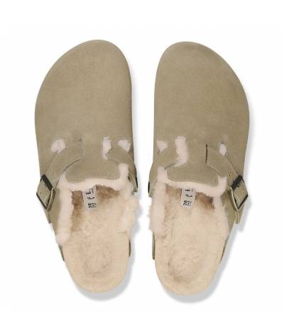 Zueco Birkenstock boston shearling taupe 1028299